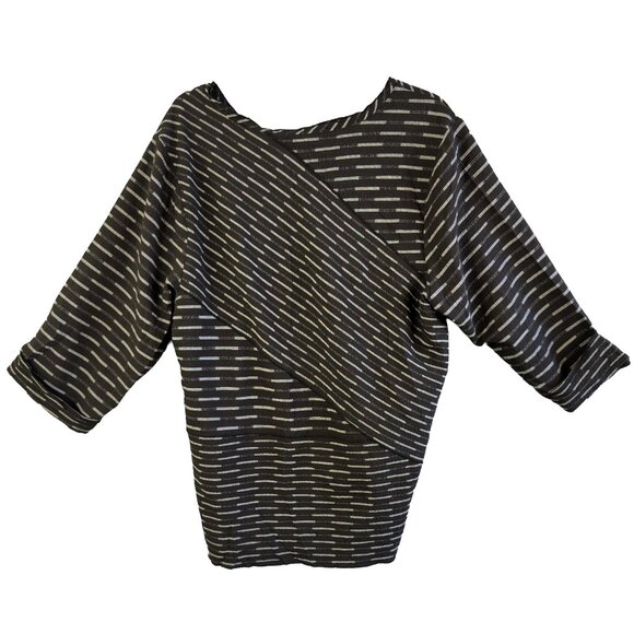 Habitat Black & Gray Striated Rayon Blend Tunic Top + Cropped Trousers Set XL - Picture 4 of 16